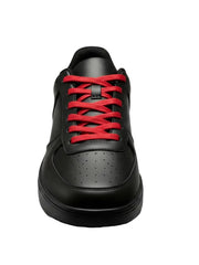 Load image into Gallery viewer, LOKI (L0702FCE) - Sneaker in Ecopelle Nera Vegan Suola Nera in Gommina e Resina Tecnica Cerchi Rossi