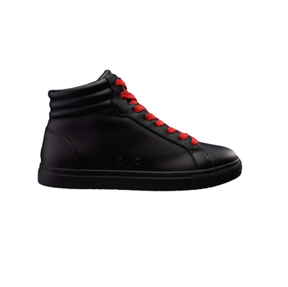 Sneaker GERO Mefisto Black Vortex Wish Dance Shop, scarpa alta in ecopelle nera, suola in gomma e resina, dettagli rossi.