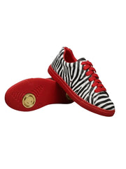 Carica immagine nella Galleria, ATACA Zebry Red Gold Vortex (L0700FCE) - Sneaker in Tessuto Zebrato materiale Vegan confort Light Flex Suola Rossa in Gommina e Resina Tecnica Cerchi Oro Pivot
