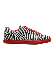 Carica immagine nella Galleria, ATACA Zebry Red Gold Vortex (L0700FCE) - Sneaker in Tessuto Zebrato materiale Vegan confort Light Flex Suola Rossa in Gommina e Resina Tecnica Cerchi Oro Pivot