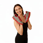Carica immagine nella Galleria, Sneaker Wish Dance Shop ATACA Zebry Red Gold Vortex in tessuto zebrato vegan, suola rossa in gomma e resina con dettagli oro.
