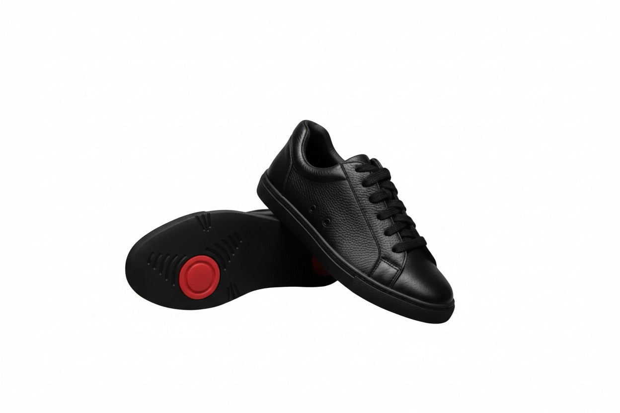 Sneaker ecopelle nera Wish Dance Shop ATACA Black Vortex con suola in gomma e resina, dettagli rossi e design comodo e flessibile
