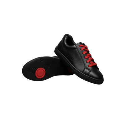 Sneaker ecopelle nera Wish Dance Shop ATACA Black Vortex con suola in gomma e resina, dettagli rossi e design confortevole.