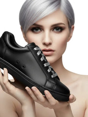 Load image into Gallery viewer, ATACA Black Mamba Vortex (L0700FCE) - Sneaker Ecopelle Totale Nera materiale Vegan confort Light Flex Suola Nera in Gommina e Resina Tecnica Cerchi Argento Pivot