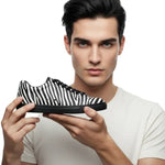 Load image into Gallery viewer, ATACA Zebry Black Vortex (FCE) - Sneaker in Tessuto Zebrato materiale Vegan confort Light Flex Suola Nera in Gommina e Resina Tecnica Cerchi Bianchi Pivot
