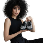 Load image into Gallery viewer, ATACA Zebry Black Vortex (FCE) - Sneaker in Tessuto Zebrato materiale Vegan confort Light Flex Suola Nera in Gommina e Resina Tecnica Cerchi Bianchi Pivot
