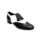 Carica immagine nella Galleria, COTISO (108N) - Stringata a Coda di Rondine Mod. Oxford in Pelle Nera e Pelle Bianca
