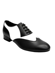 Carica immagine nella Galleria, COTISO (108N) - Stringata a Coda di Rondine Mod. Oxford in Pelle Nera e Pelle Bianca