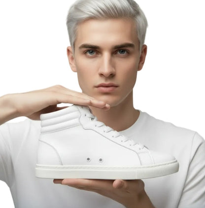 Sneaker bianca GERO White Vortex Wish Dance Shop con suola in gomma e resina, design eco-friendly e comfort leggero, stile alto.
