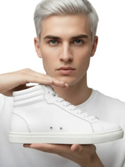 Carica immagine nella Galleria, Sneaker bianca GERO White Vortex Wish Dance Shop con suola in gomma e resina, design eco-friendly e comfort leggero, stile alto.