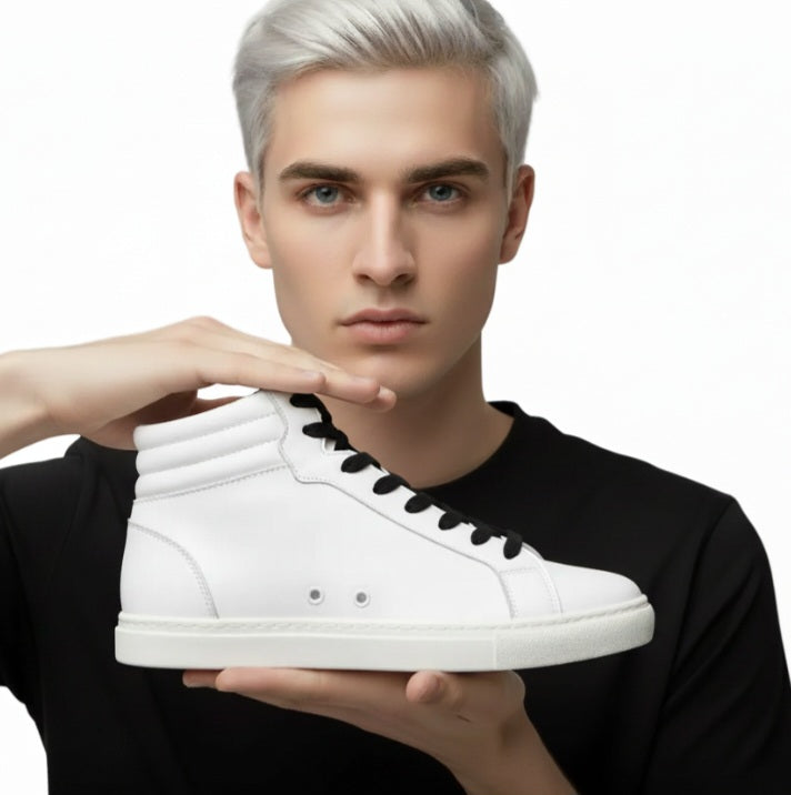 Sneaker bianca GERO White Vortex Wish Dance Shop con suola bianca, dettagli neri, materiale vegan e design comodo e flessibile.