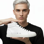 Carica immagine nella Galleria, Sneaker bianca GERO White Vortex Wish Dance Shop con suola bianca, dettagli neri, materiale vegan e design comodo e flessibile.
