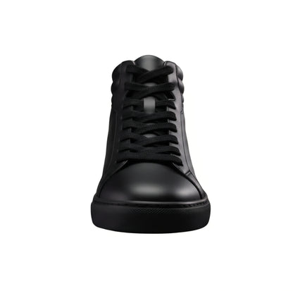 Sneaker GERO Mefisto Black Vortex in ecopelle nera, con suola in gomma e resina, dettagli rossi e design comfort e flessibile.