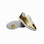 Carica immagine nella Galleria, ATACA Gioele Vortex (L0700FCE) - Sneaker Ecopelle Totale Oro Light materiale Vegan confort Light Flex Suola Bianca in Gommina e Resina Tecnica Cerchi Oro Pivot
