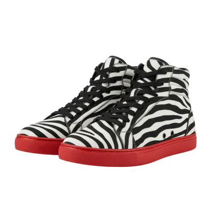 Sneaker GERO Tiger Black Gold Vortex Wish Dance Shop, scarpa alta con disegno tigre del Bengala, dettagli oro, suola in gomma nera.