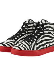 Carica immagine nella Galleria, GERO Tiger Black Gold Vortex (L0703FCE) - Sneaker Collo Alto Disegno Tigre del Bengala Totale materiale Vegan confort Light Flex Suola Nera in Gommina e Resina Tecnica Cerchi Oro Pivot
