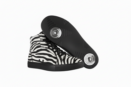 Sneaker alta GERO Tiger Black Gold Vortex Wish Dance con design tigre del Bengala, suola nera in gomma e dettagli oro.