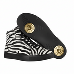 Carica immagine nella Galleria, GERO Tiger Black Gold Vortex (L0703FCE) - Sneaker Collo Alto Disegno Tigre del Bengala Totale materiale Vegan confort Light Flex Suola Nera in Gommina e Resina Tecnica Cerchi Oro Pivot

