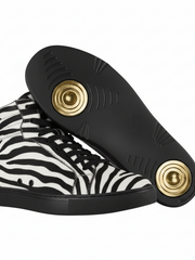 Carica immagine nella Galleria, GERO Tiger Black Gold Vortex (L0703FCE) - Sneaker Collo Alto Disegno Tigre del Bengala Totale materiale Vegan confort Light Flex Suola Nera in Gommina e Resina Tecnica Cerchi Oro Pivot