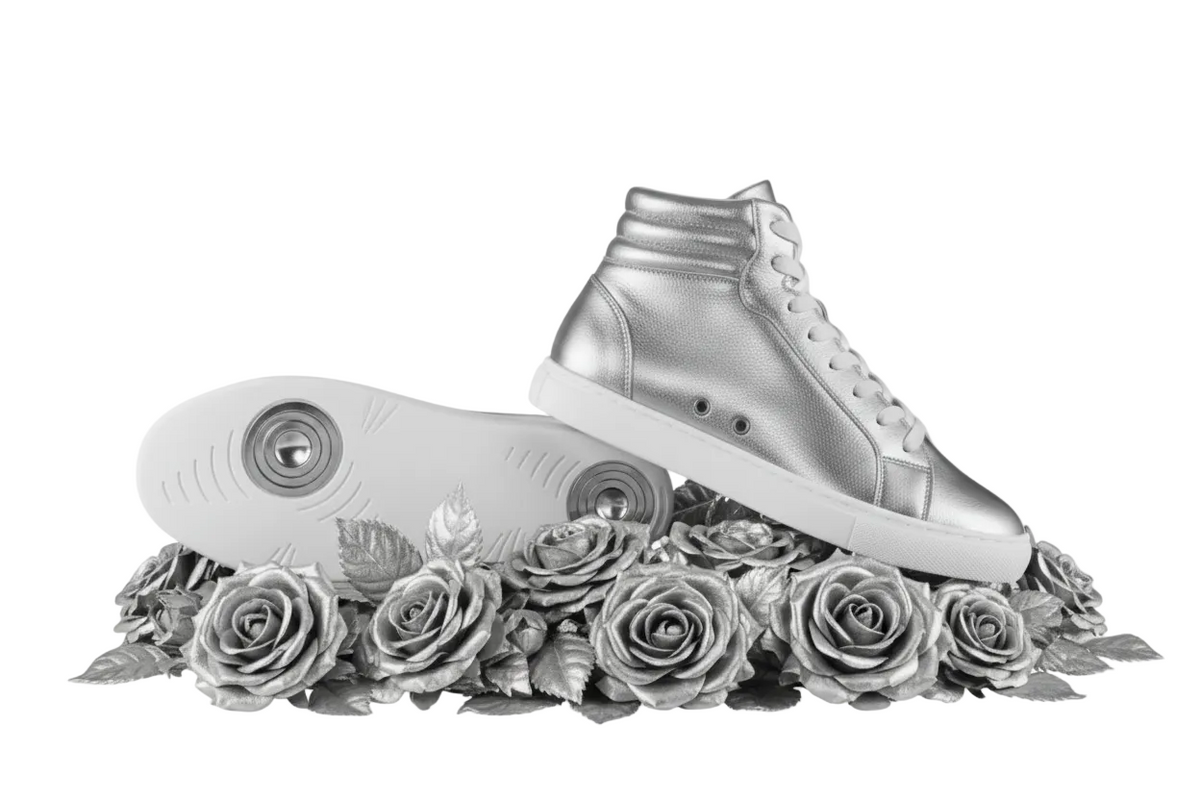 Sneaker GERO Noah Gold Vortex Wish Dance Shop, collo alto, ecopelle oro, suola bianca, design vegan e comfort leggero