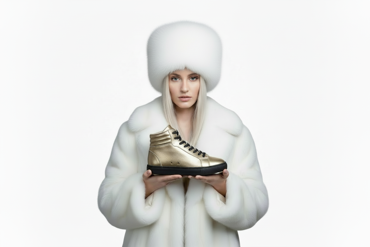 Sneaker GERO Gold Black Vortex Wish Dance Shop, scarpa alta in ecopelle nera e oro, suola in gomma e resina, stile comfort e light flex