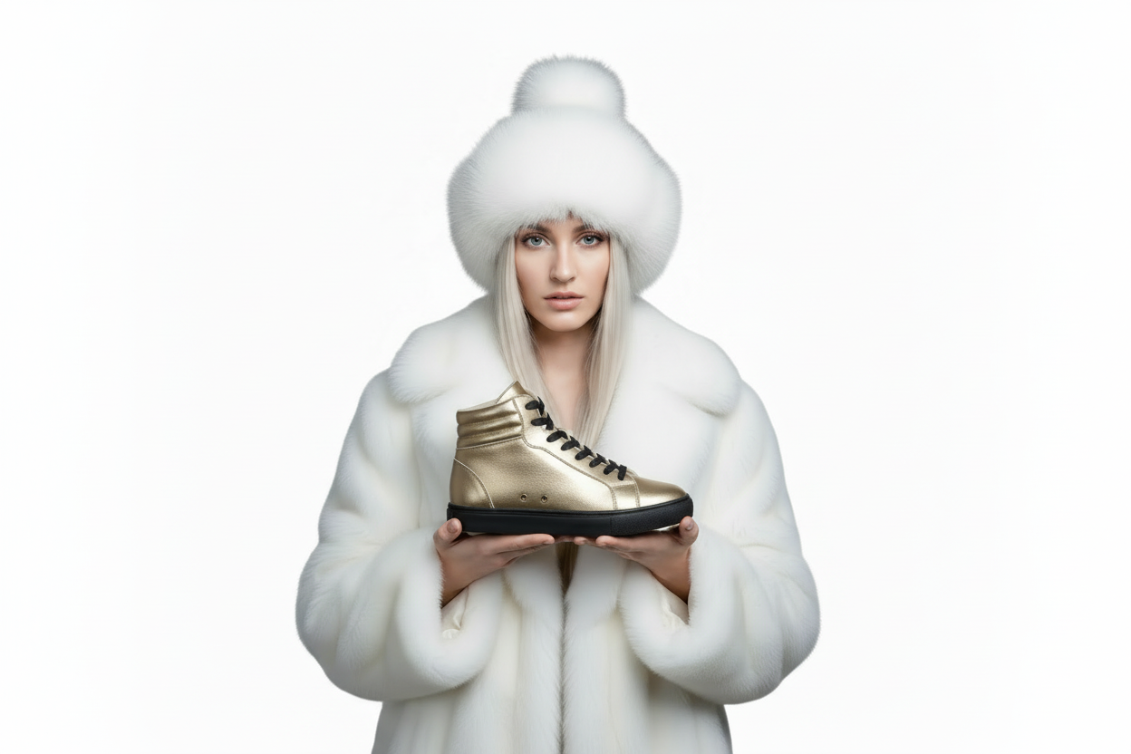 Sneaker GERO Gold Black Vortex Wish Dance Shop, scarpa da ginnastica alta in ecopelle nera e oro, suola in gomma e resina, stile moderno.