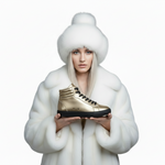 Carica immagine nella Galleria, Sneaker GERO Gold Black Vortex Wish Dance Shop, scarpa da ginnastica alta in ecopelle nera e oro, suola in gomma e resina, stile moderno.
