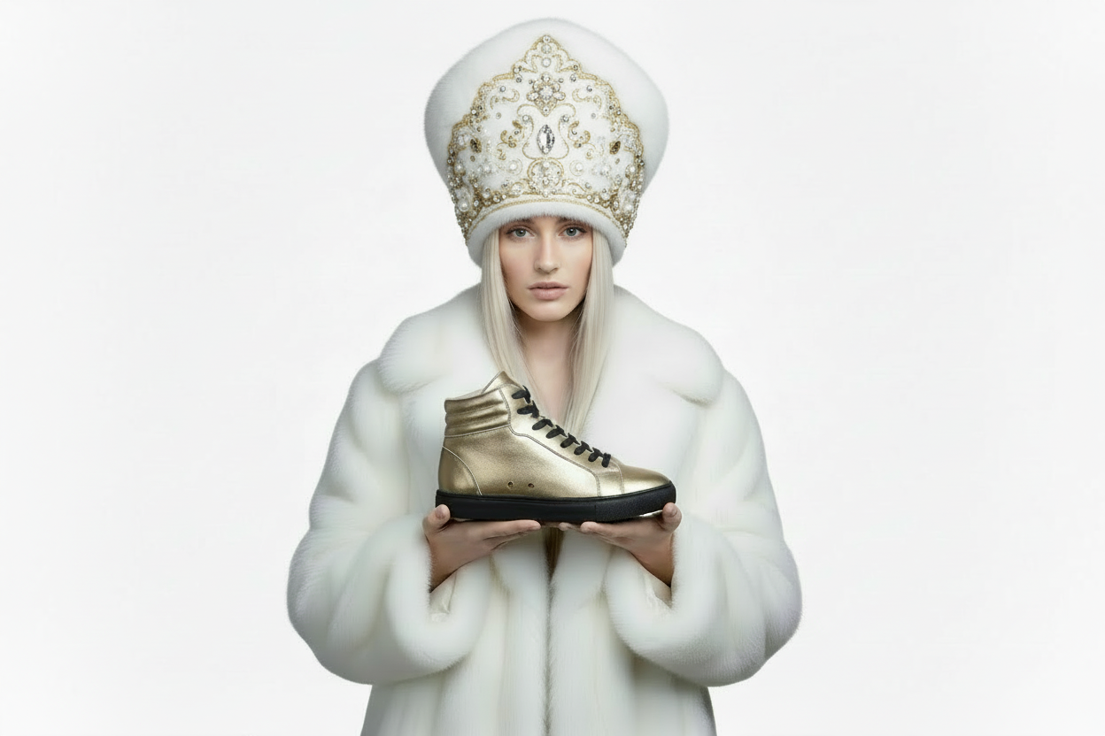 Sneaker GERO Gold Black Vortex Wish Dance Shop, scarpa alta in ecopelle nera e oro, suola in gomma e resina, stile comodo e leggero