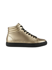 Carica immagine nella Galleria, GERO Gold Black Vortex (L0703FCE) - Sneaker Collo Alto Ecopelle Totale Oro materiale Vegan confort Light Flex Suola Nera in Gommina e Resina Tecnica Cerchi Oro Pivot