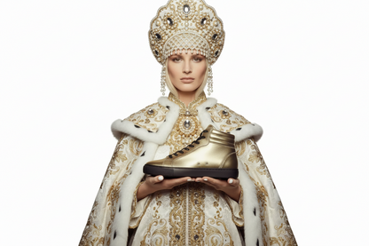 Sneaker GERO Gold Black Vortex Wish Dance Shop, collo alto in ecopelle nera con dettagli oro, suola in gomma e resina, stile comfort.
