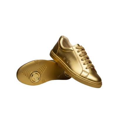 Sneaker ecopelle dorata ATACA Gioele Vortex con suola bianca in gomma, design elegante e comfort leggero, stile vegan.