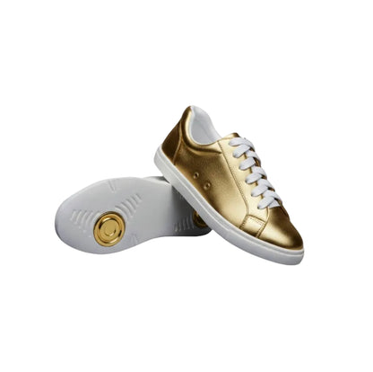 Sneaker ecopelle oro light ATACA Gioele Vortex con suola bianca in gomma e resina, design vegan e comfort superiore.