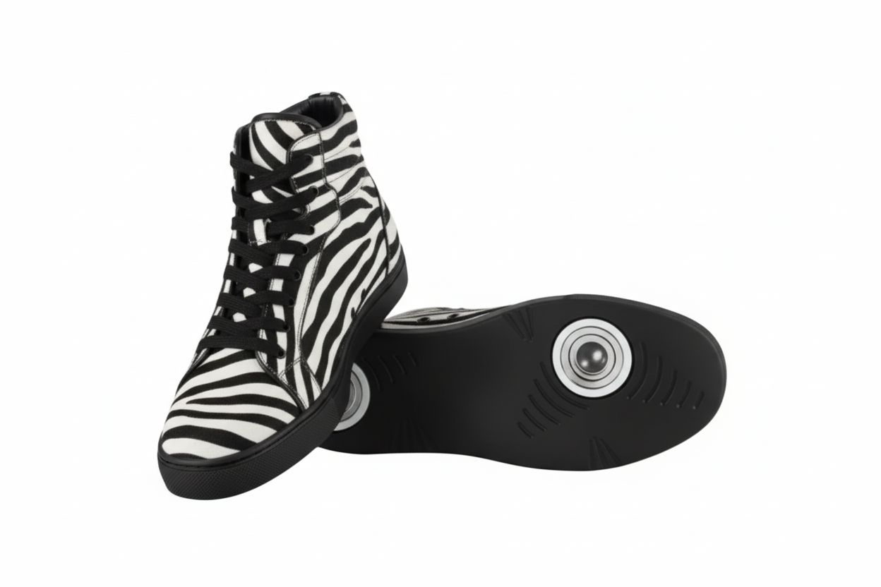 Scarpa da donna in camoscio nero con plateau e tacco a spillo, modello Wish Dance Shop, vista frontale con dettagli eleganti.