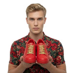 Carica immagine nella Galleria, ATACA Mercury Vortex (L0700FCE) - Sneaker Ecopelle Totale Rossa materiale Vegan confort Light Flex Suola Rossa in Gommina e Resina Tecnica Cerchi Oro Pivot
