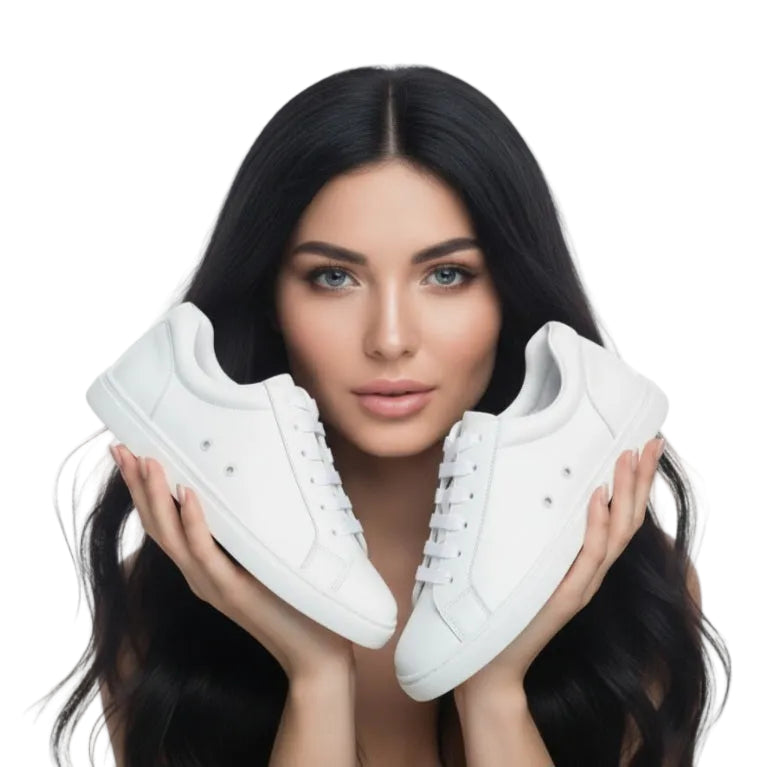 Sneaker ecopelle bianca ATACA Gabriel Vortex con suola in gomma e resina, dettagli oro e comfort leggero, stile casual.