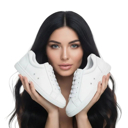 Sneaker ecopelle bianca ATACA Gabriel Vortex con suola in gomma e resina, dettagli oro e comfort leggero, stile casual.