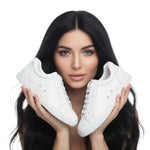 Carica immagine nella Galleria, ATACA White Vortex (L0700FCE) - Sneaker Ecopelle Totale Bianca materiale Vegan confort Light Flex Suola Bianca in Gommina e Resina Tecnica Cerchi neri Pivot
