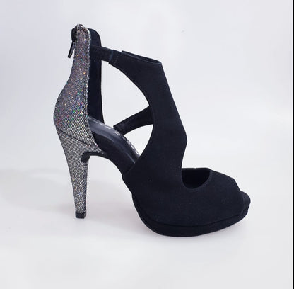 Scarpa da donna Boreale Silver multicolore con tallone in pelle nera, stile elegante e alla moda, marca Wish Dance Shop.