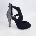 Carica immagine nella Galleria, (779F) - Scarpa da Donna in Multicolor Boreale Silver con Tallone in Pelle Nera
