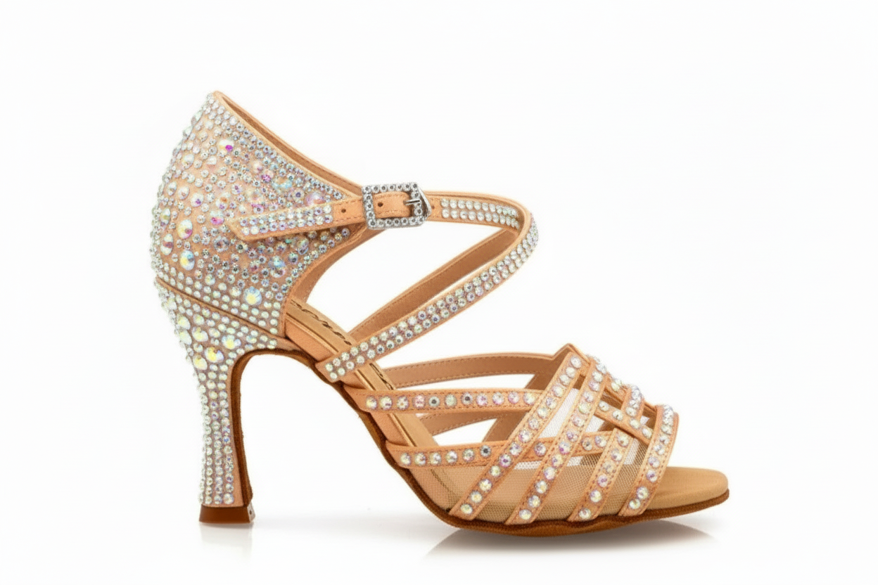 Scarpa da donna Boreale Silver multicolore con tallone in pelle nera, Wish Dance Shop, look elegante e colorato.