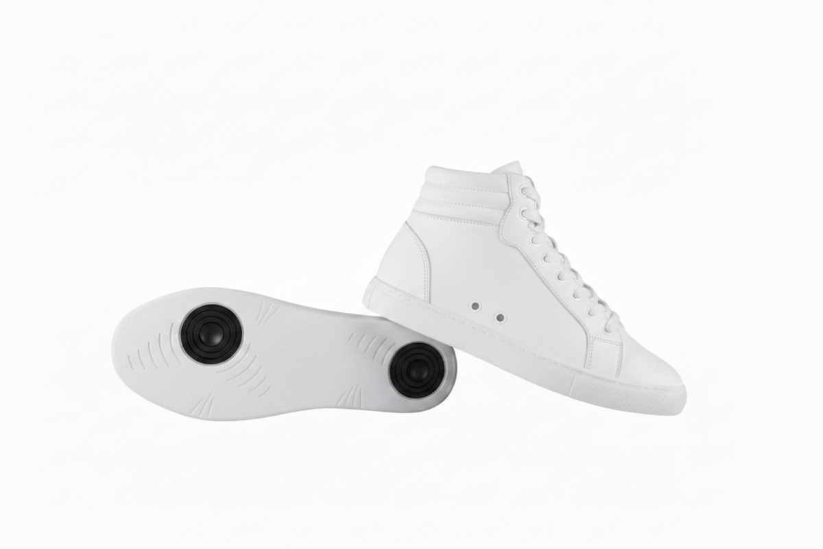 GERO Noah Gold Vortex (L0703FCE) - High-Top Sneakers Total Gold Eco-Leather Vegan Material Comfort Light Flex White Rubber and Technical Resin Sole Gold Pivot Circles