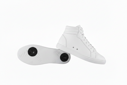 GERO Noah Gold Vortex (L0703FCE) - High-Top Sneakers Total Gold Eco-Leather Vegan Material Comfort Light Flex White Rubber and Technical Resin Sole Gold Pivot Circles