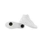 Carica immagine nella Galleria, Sneaker GERO White Vortex Wish Dance in ecopelle bianca, con suola bianca, dettagli neri, design alto e comodo.
