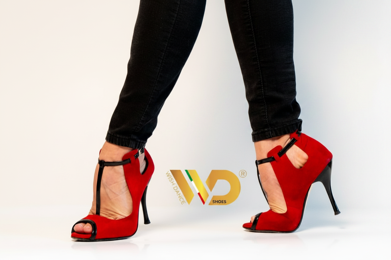 Scarpa in camoscio rosso Jenny Red Wish Dance, dettaglio suola