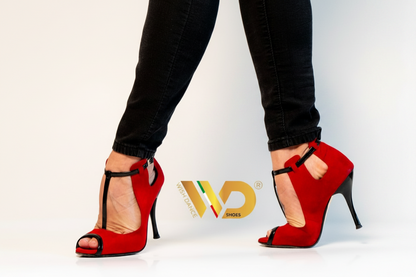 Scarpa in camoscio rosso Jenny Red Wish Dance, dettaglio suola