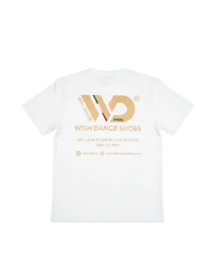 T-Shirt WISH DANCE (Accessori) - T-Shirt Mezza Manica Unisex in puro Cotone ed Elastamero Wish Dance, vista tre quarti