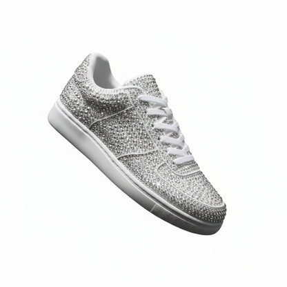 POSEIDON De Lux Vortex (L0701FCE) - Sneaker in Camoscio Vegan Colore Nero e Swarovski Boreali Suola Nera Gommina e Resina Tecnica Cerchi Neri Pivot