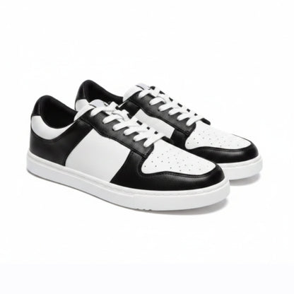 FABRIS (L0702FCE) - Sneaker in Ecopelle Vegan Bianca e Nera Suola in Gommina e Resina Bianca Tecnica Cerchi Neri Pivot