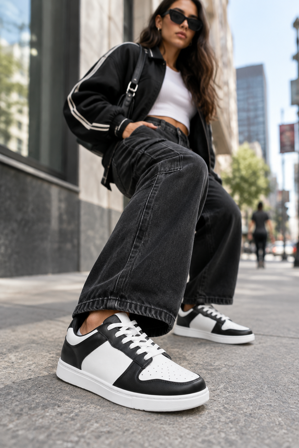 FABRIS (L0702FCE) – Sneaker aus veganem Kunstleder in Weiß und Schwarz