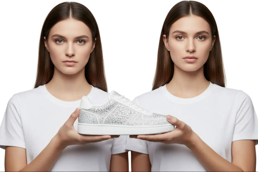 JOPHIEL De Lux White Vortex (L0701FCE) - Sneaker in Camoscio Vegan Colore Bianco e Swarovski Boreali Suola Bianca Gommina e Resina Tecnica Cerchi Silver Pivot